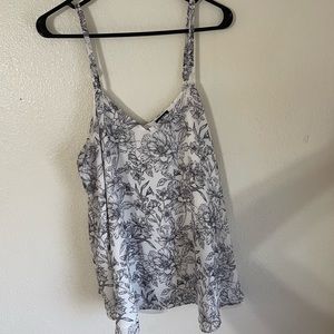 Torrid White with Black Sketch Floral Cami Size 0